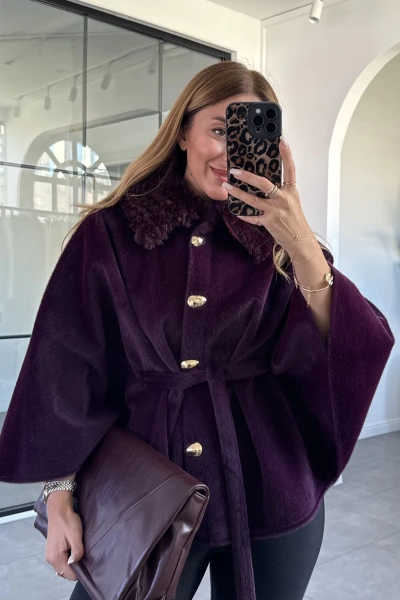 MÜRDÜM YAKASI KÜRKLÜ PANÇO