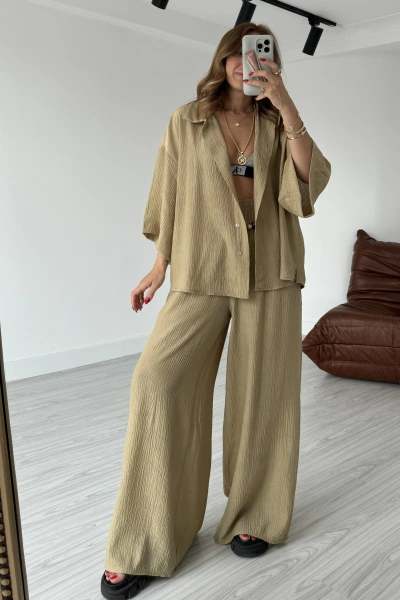 Olive Aksesuar Detaylı Bürümcük Takım