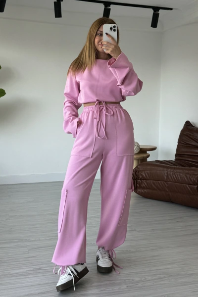 Pembe Sweat Jogger Takım