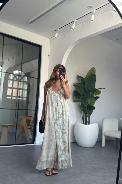 SARI ASKILI DÖKÜM ELBİSE