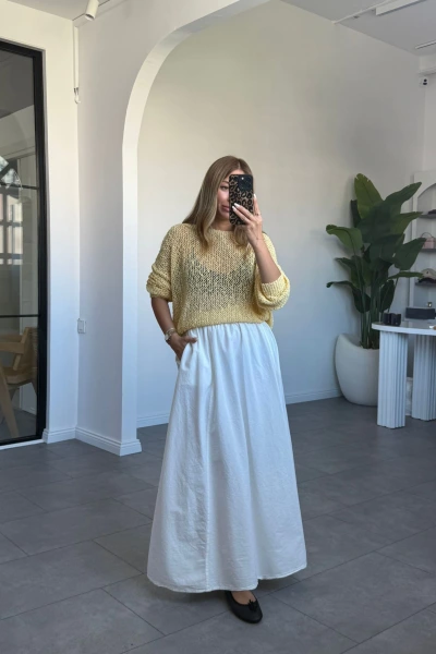 SARI DELİKLİ TRİKO