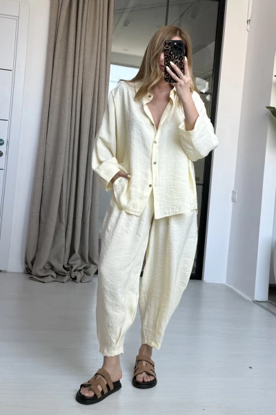 SARI YUMOŞ DOKULU MODAL TAKIM