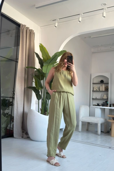 Yeşil Sıfır Kol Orjinal Marka Yumoş Dokulu Takım