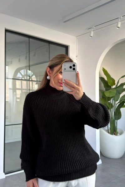 SİYAH BALIKÇI PREMİUM KAZAK