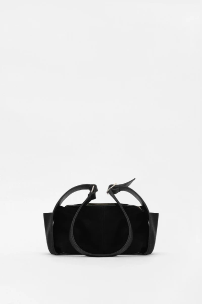 Siyah Çift Fermuarlı Çanta