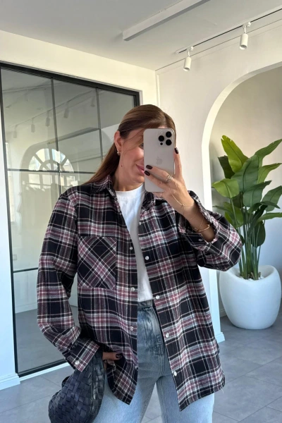 SİYAH ÇITÇITLI ODUNCU GÖMLEK