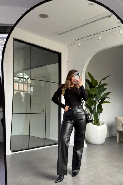 SİYAH DERİ PANTOLON