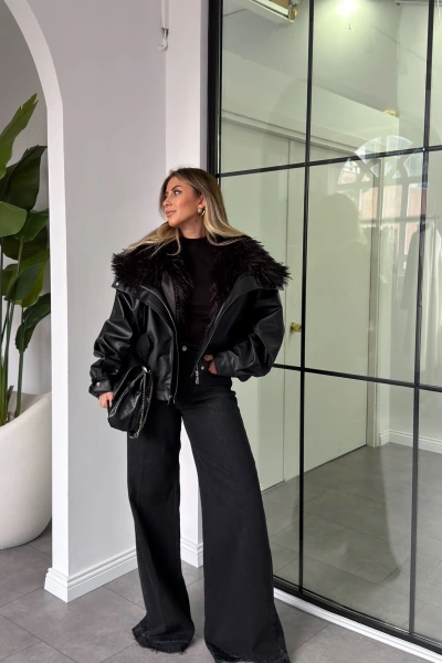 SİYAH ELEPHANT LEG JEAN