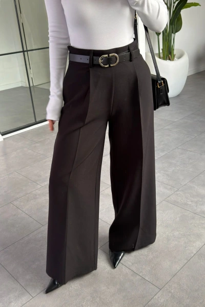 SİYAH KEMERLİ PALAZZO PANTOLON