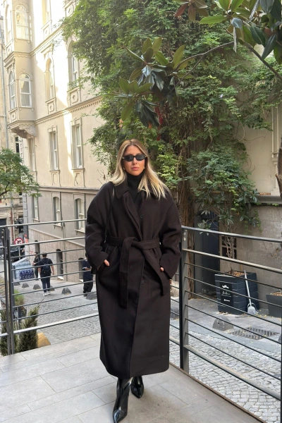 SİYAH KUŞAKLI PREMİUM KAŞE KABAN