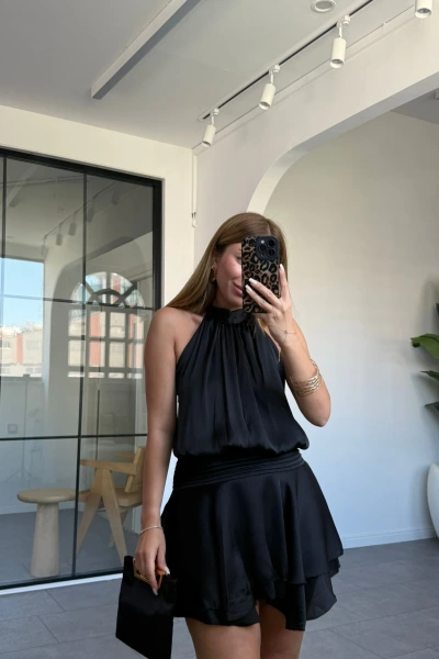 SİYAH MARİLYN MİNİ ELBİSE