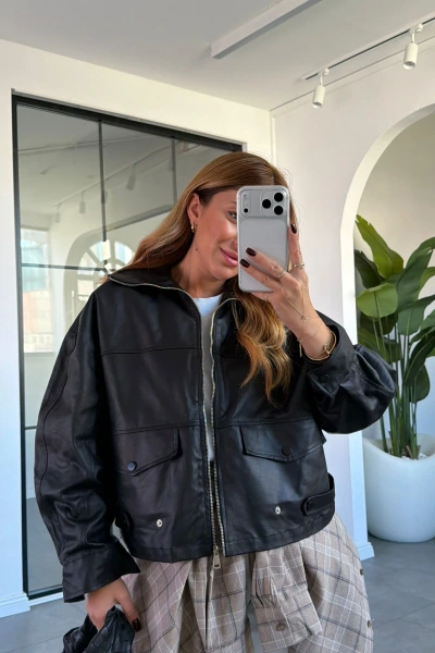 SİYAH MUMLU KUMAŞ CEKET