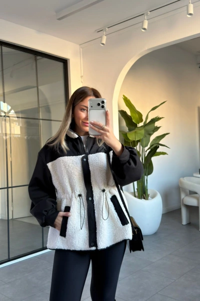 SİYAH PARAŞÜT DETAY PELUŞ MONT