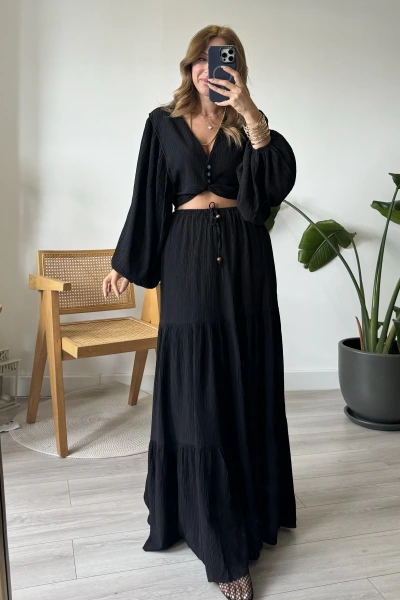 Siyah Premium Kalite Etekli Takım