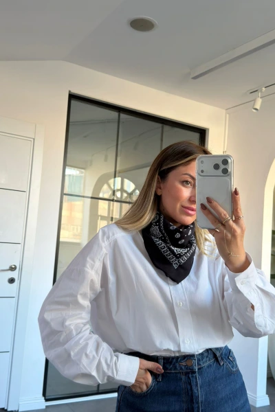 SİYAH PAMUK KUMAŞ FULAR