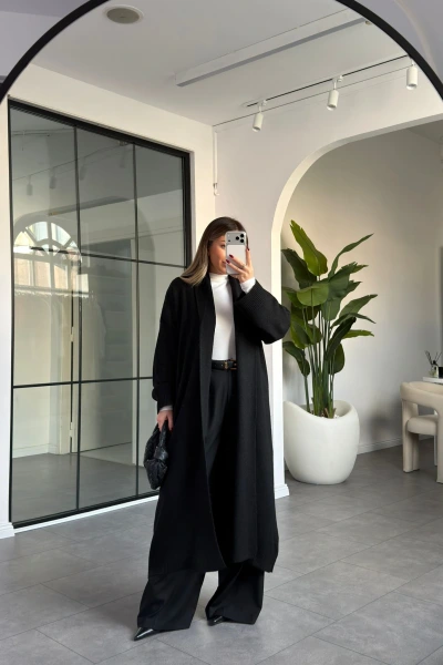 SİYAH ŞAL YAKA UZUN HIRKA