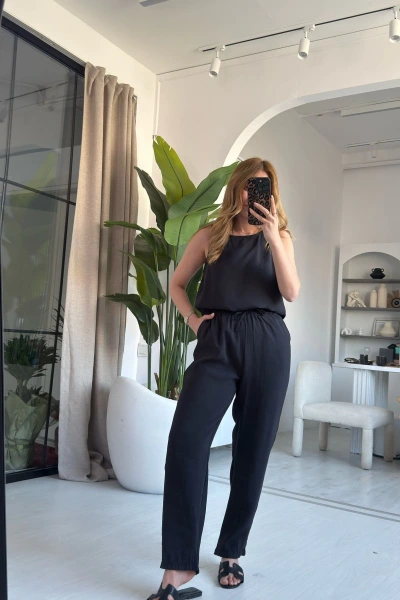 Siyah Sıfır Kol Orjinal Marka Yumoş Dokulu Takım