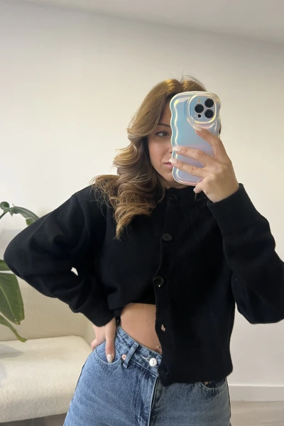 Siyah Zr Model Triko Hırka