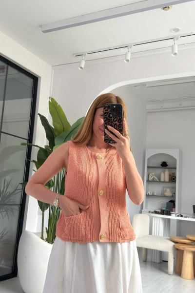 somon sıfır kol triko yelek