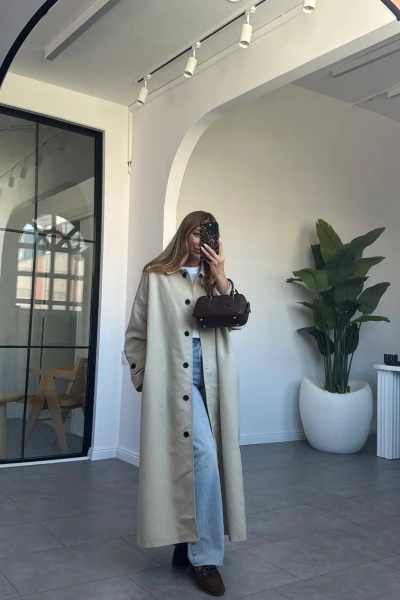 TAŞ CEP DETAYLI TRENÇKOT