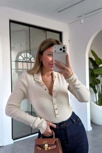 TAŞ GOLD ÇITÇITLI TRİKO BLUZ