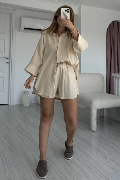 Taş Kalın Manşet Şortlu Takım