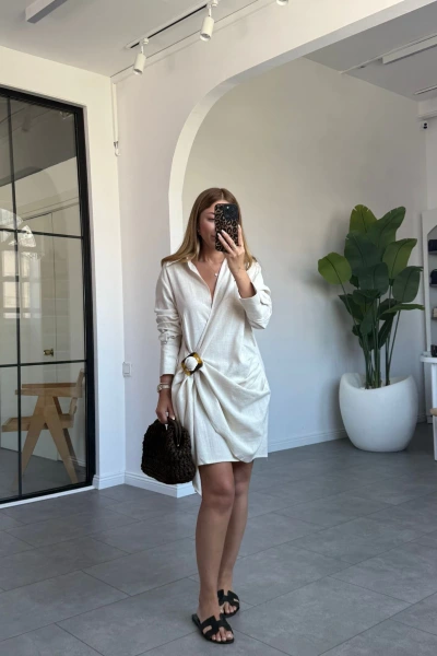 TAŞ KRUVAZE TOKA DETAY ELBİSE