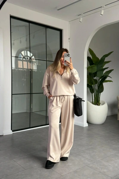 TAŞ YARIM FERMUARLI MODAL TAKIM