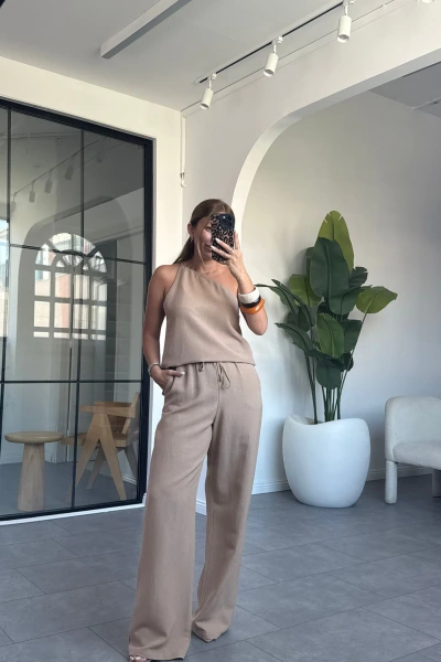 VİLMA VİZON KETEN PANTOLON TAKIM