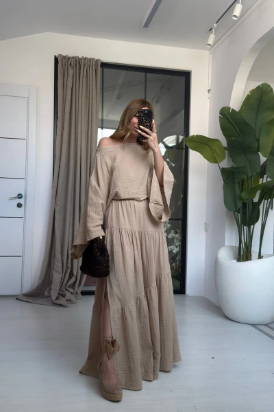 VİZON KETEN BLUZLU ETEK TAKIM