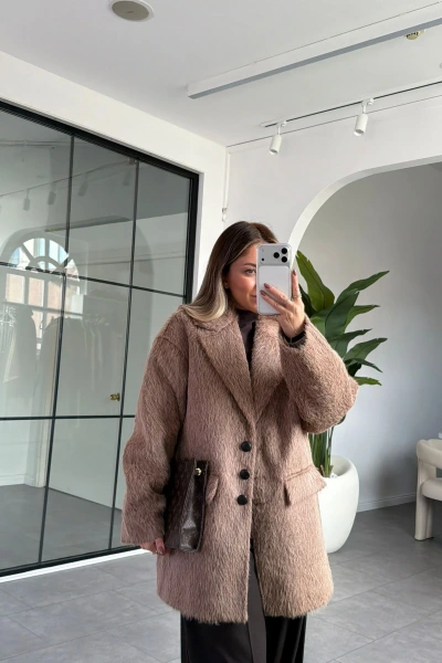 VİZON SAKALLI KAŞE BLAZER CEKET