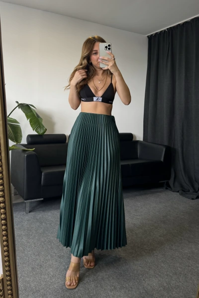 Yeşil Piliseli Uzun Etek