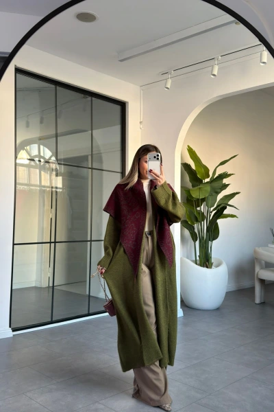 YEŞİL ŞAL YAKA UZUN HIRKA