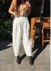 Beyaz Şalvar Model Krep Pantolon