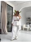 Leopar Kemer Detaylı Gabardin Takım