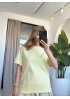 SARI KISA KOL DÜZ T-SHİRT