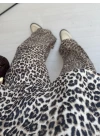 SİYAH LEOPAR DESEN ASKILI TAKIM