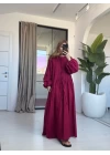 BORDO NERVÜR BAĞLAMALI ELBİSE