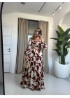 BEJ BORDO ÇİÇEKLİ ETEK TAKIM