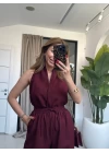 BORDO KETEN BLUZ PANTOLON TAKIM