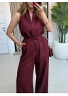 BORDO KETEN BLUZ PANTOLON TAKIM