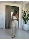 BEJ BONCUK İP ASKILI TAKIM
