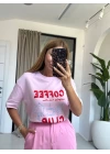 PEMBE COFFE T-SHİRT