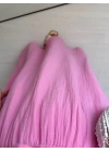 PEMBE MADONNA YAKA ELBİSE