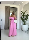 PEMBE MADONNA YAKA ELBİSE