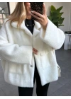 BEYAZ İKİ CEPLİ PREMİUM KALİTE PELUŞ KABAN