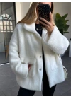 BEYAZ İKİ CEPLİ PREMİUM KALİTE PELUŞ KABAN