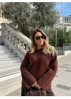 KAHVERENGİ YUMOŞ DOKULU KAŞMİR KAZAK
