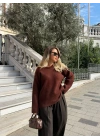 KAHVERENGİ YUMOŞ DOKULU KAŞMİR KAZAK