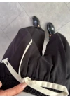 SİYAH PAÇA KATLAMALI PANTOLON